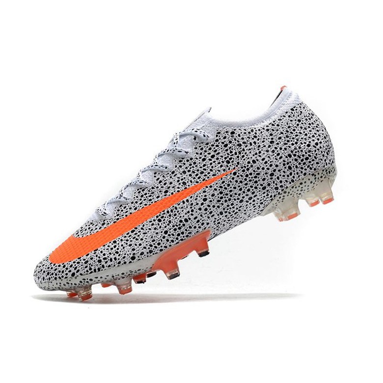 Nike Mercurial Vapor XIII Elite SG AC CR7 Safari – Hvit Oransje Svart –  innendørs fotballsko,fotballsko uten lisser