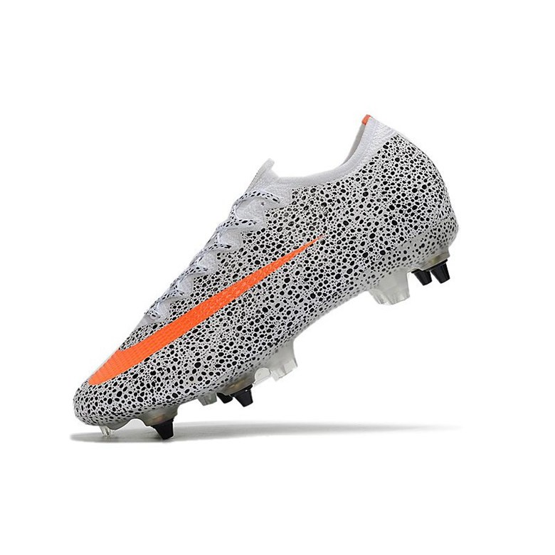 Nike Mercurial Vapor XIII Elite SG AC CR7 Safari – Hvit Oransje Svart –  innendørs fotballsko,fotballsko uten lisser